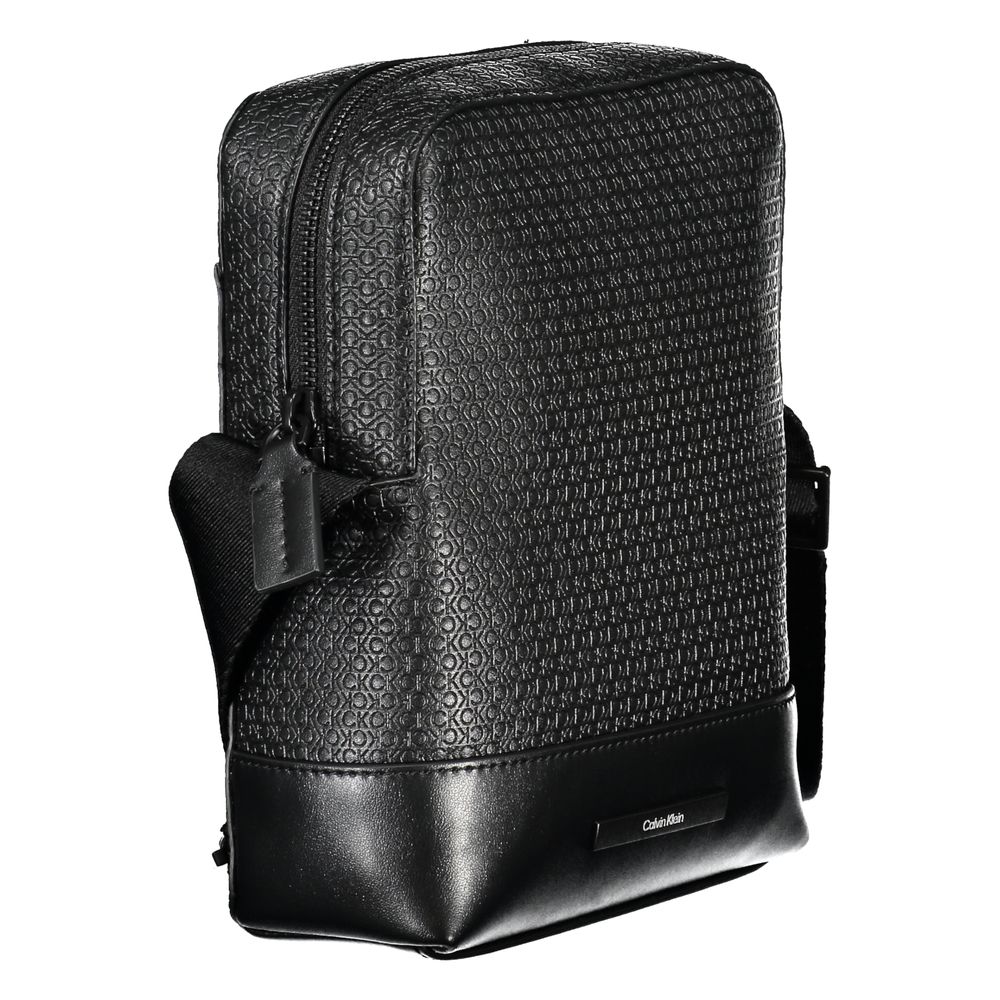 Calvin Klein 优雅黑色单肩包,饰有撞色细节