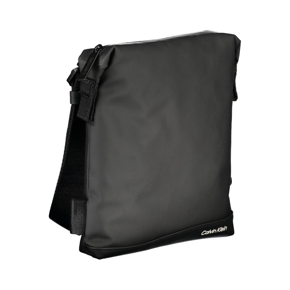 カルバン・クラインのエレガントなブラックショルダーバッグ(コントラストディテール)
