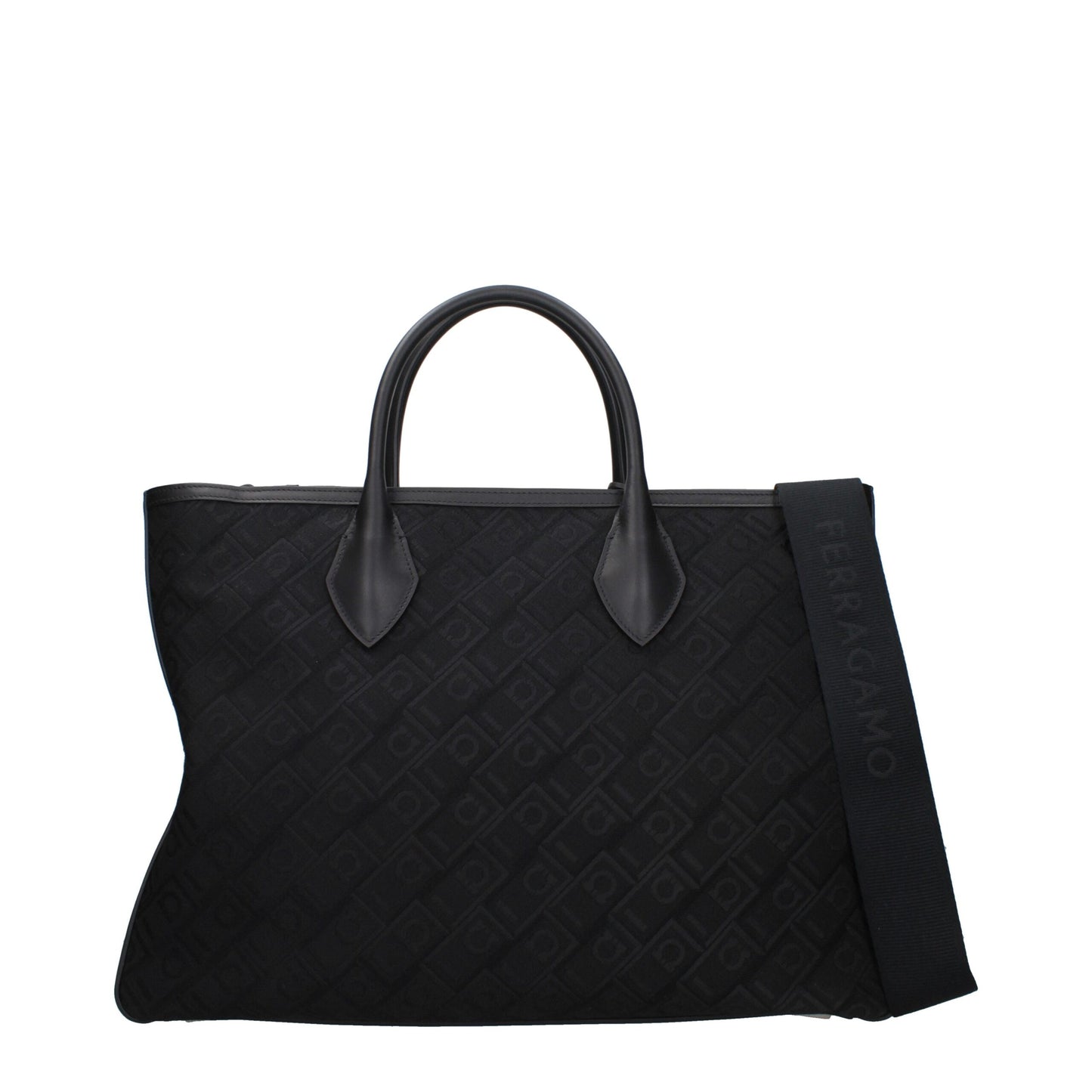 Salvatore Ferragamo Black Fabric Handbag