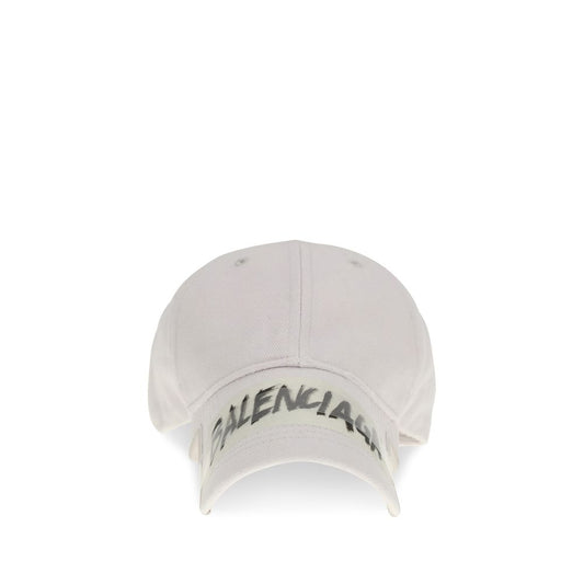 Balenciaga White Cotton Cap (Baseball Hat)