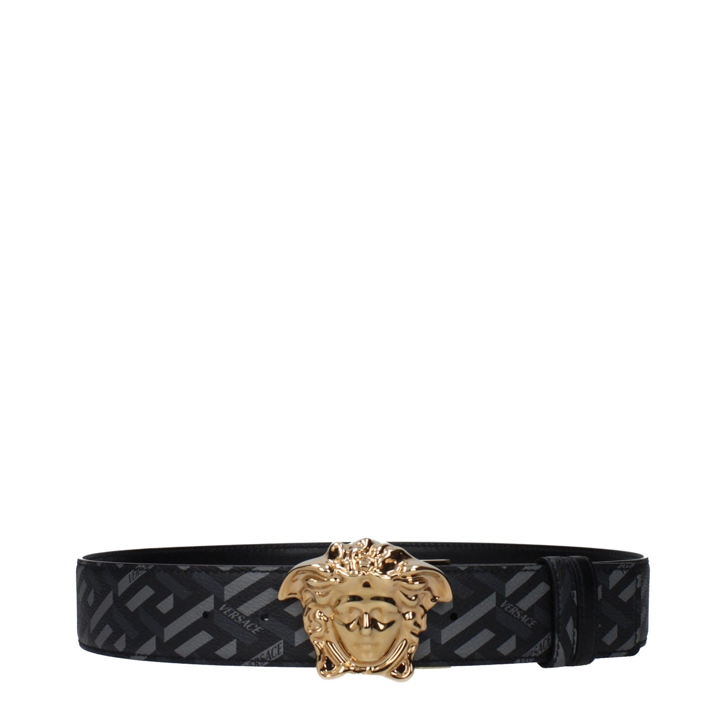 Versace Gray Polyester Regular Belt