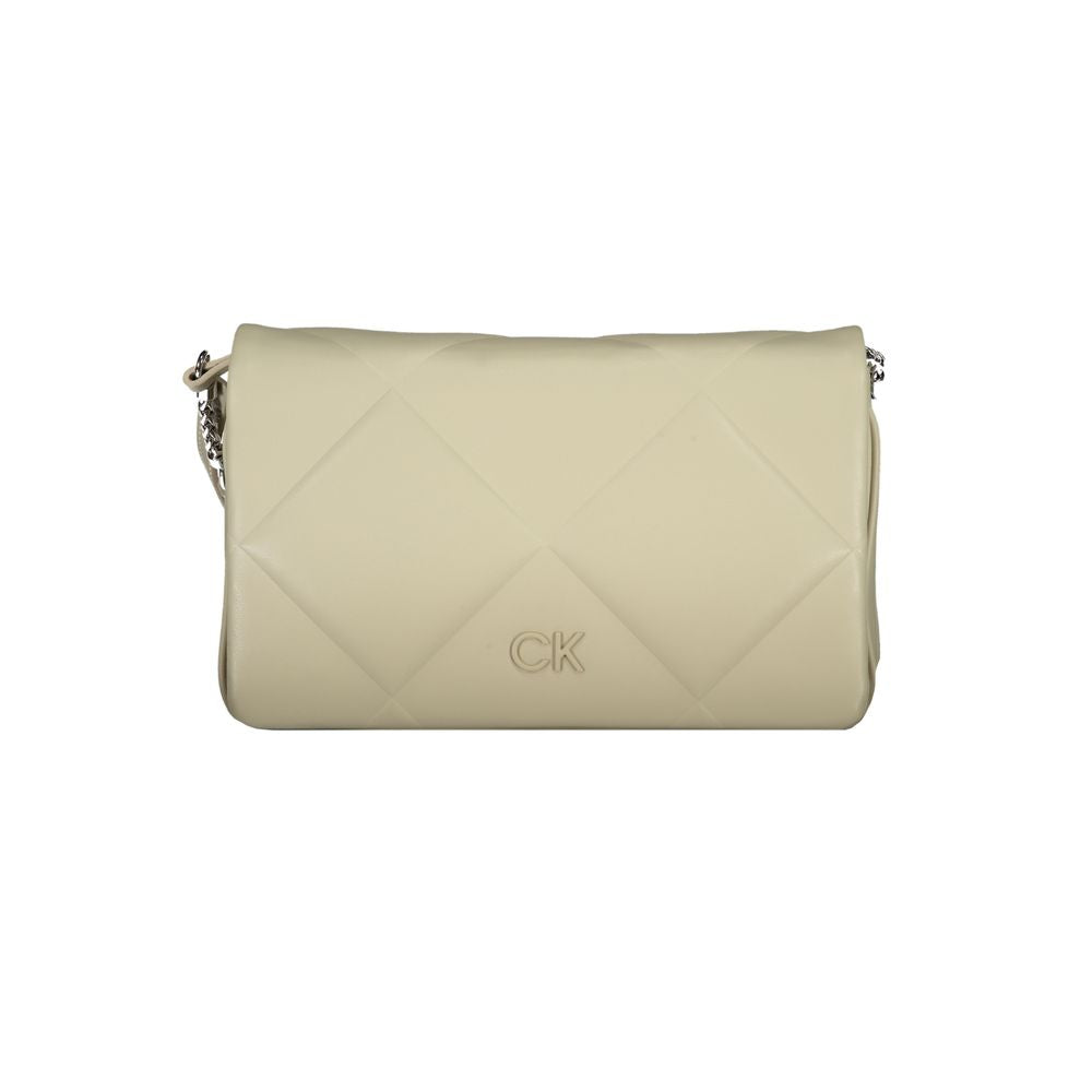 Calvin Klein Beige Polyurethane Women Shoulder Bag