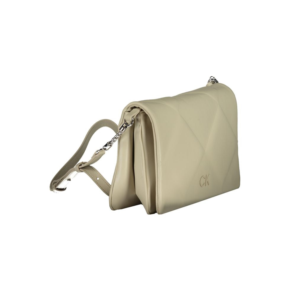 Calvin Klein Beige Polyurethane Women Shoulder Bag
