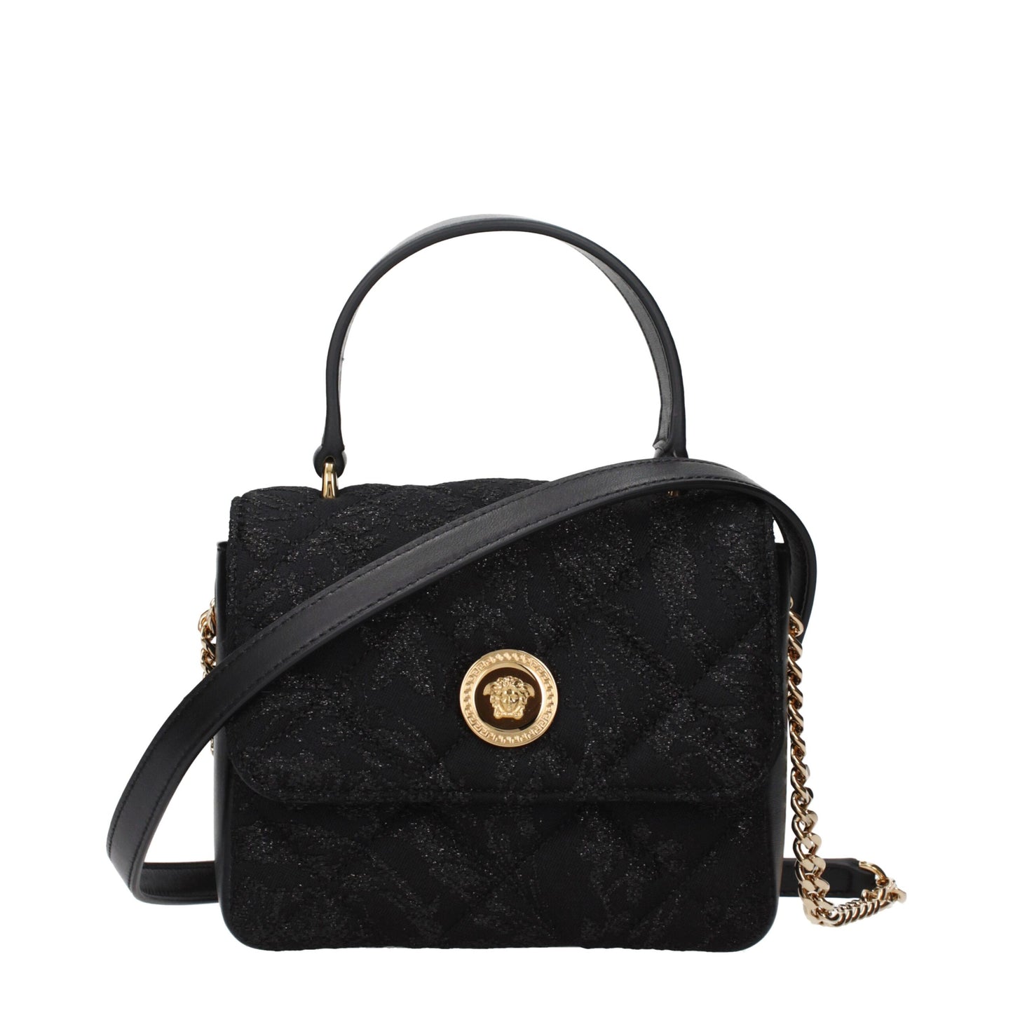 Versace Black Fabric Handbag
